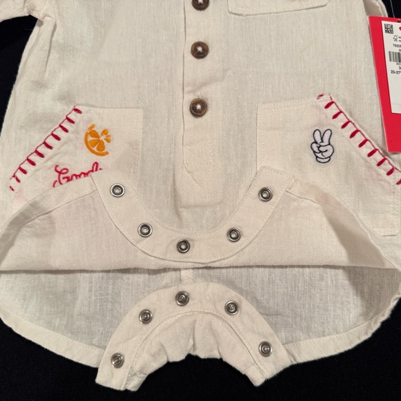 NWT‼️ Old Navy Disney~Cream Baby Romper with Embroidery, Size 3-6M Really cute! - Picture 10 of 10